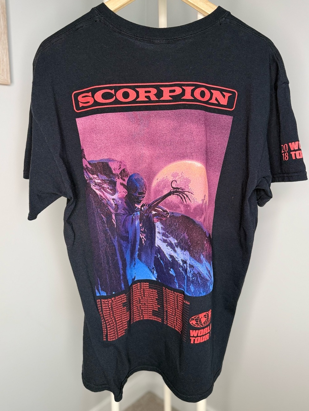 Drake Black Graphic Tee with Pink & Blue Artwork